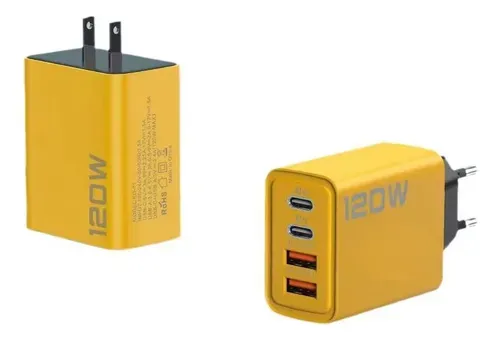 CARGADOR PARA CELULAR GENÉRICO MARRANITA USB-3.0/USB-C COLOR AMARILLO 4 PUERTOS 120